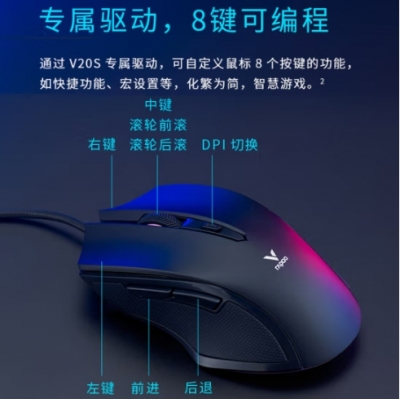 雷柏（Rapoo） V20S 有線鼠標(biāo)