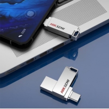?？低暎℉IKVISION）128GB Type-C USB3.2手機(jī)U盤X327C銀色 高速讀寫雙接口手機(jī)電腦通用車載優(yōu)盤