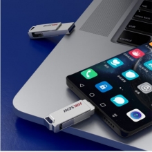?？低暎℉IKVISION）128GB Type-C USB3.2手機(jī)U盤X327C銀色 高速讀寫雙接口手機(jī)電腦通用車載優(yōu)盤